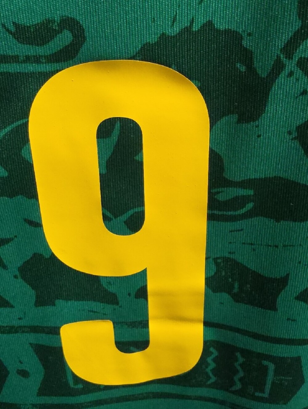 Puma Green & Yellow Cameroon Football Shirt with Red Trim #9 - Picture 5 of 13